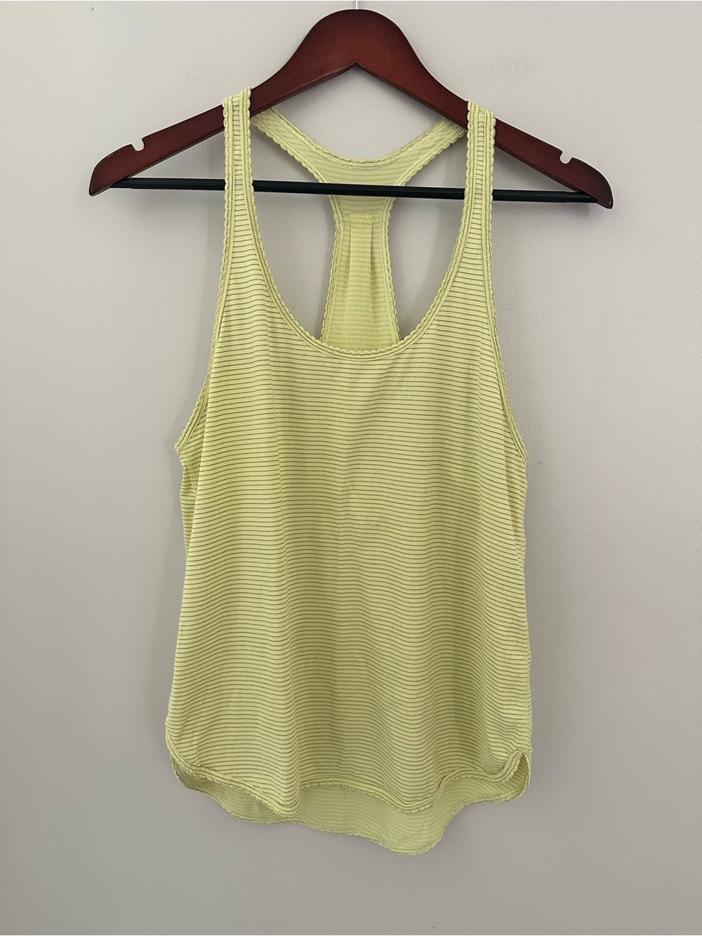 Lululemon Light Yellow Green Racerback Athletic Gym Tank Top